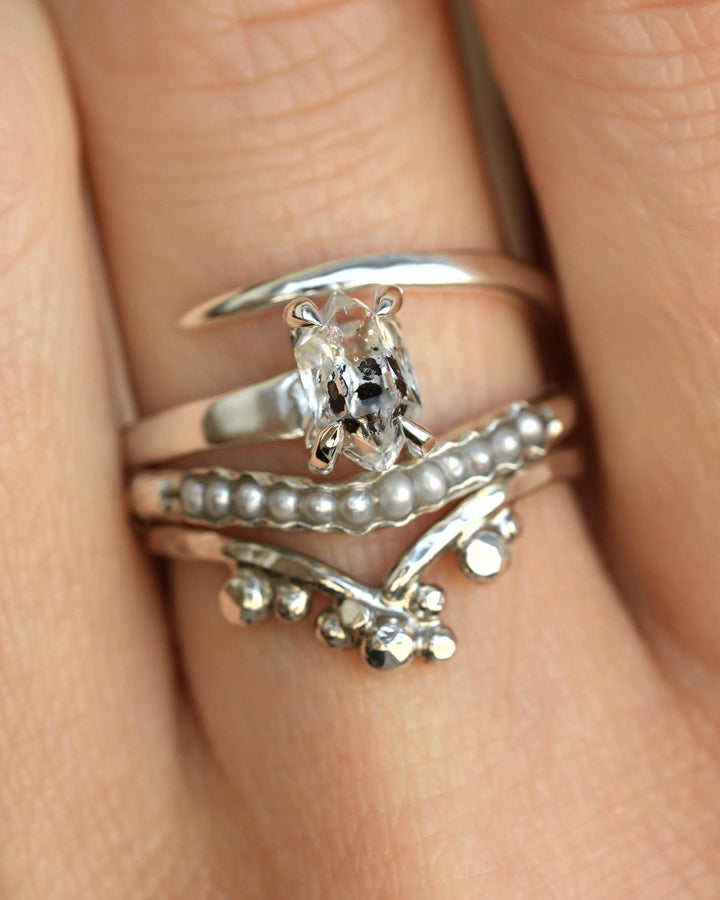 Herkimer Diamond Horseshoe Nail Ring