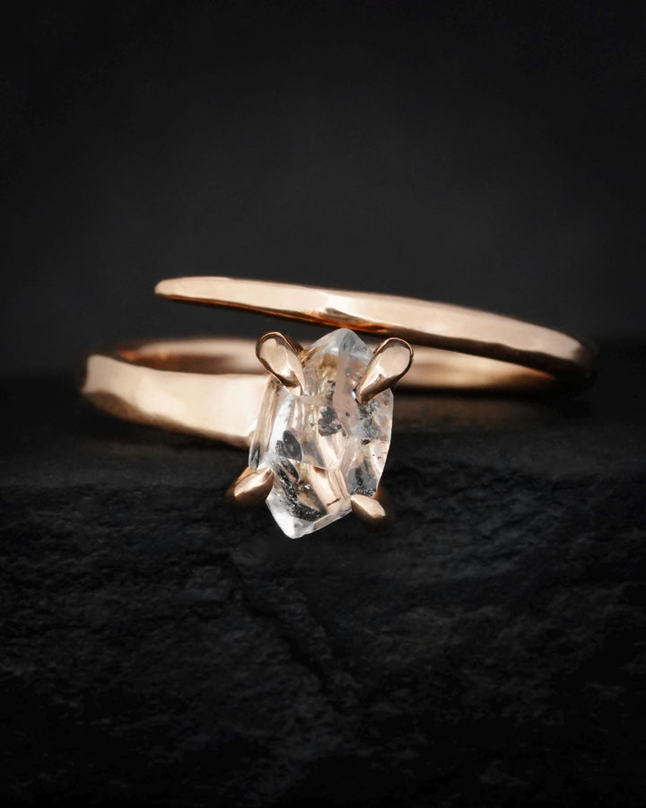 Herkimer Diamond Horseshoe Nail Ring