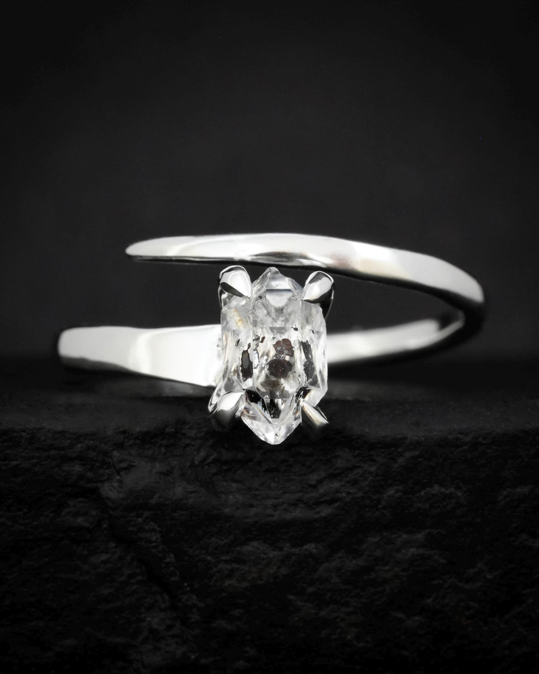 Herkimer Diamond Horseshoe Nail Ring