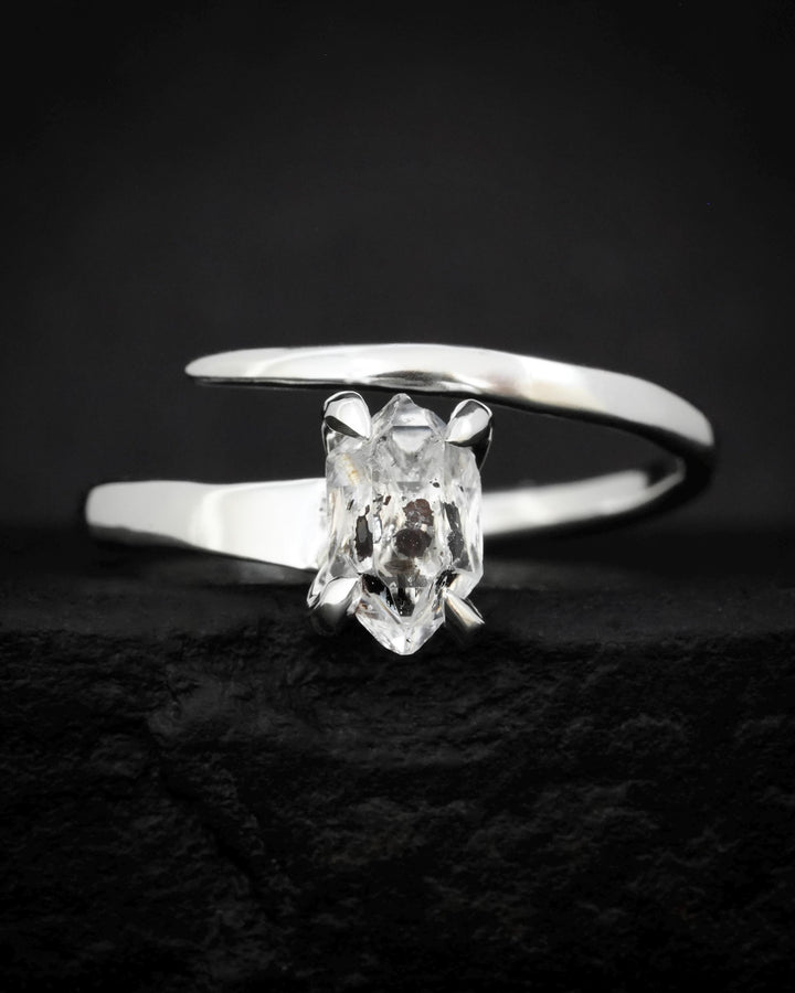 Herkimer Diamond Horseshoe Nail Ring
