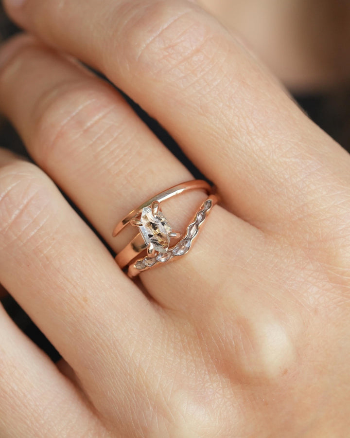 Herkimer Diamond Horseshoe Nail Ring