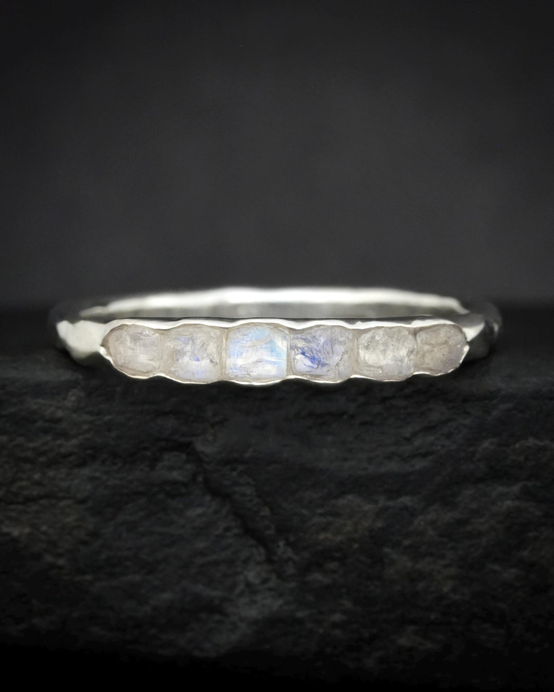 Raw Rainbow Moonstone Wrap Band