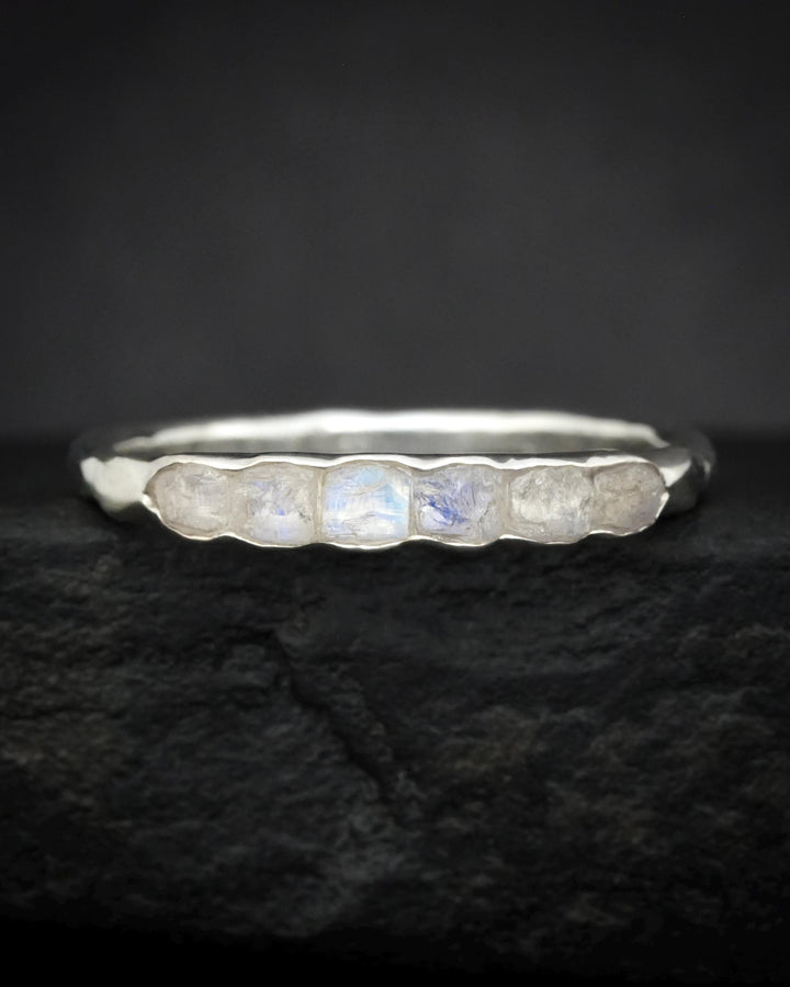 Raw Rainbow Moonstone Wrap Band