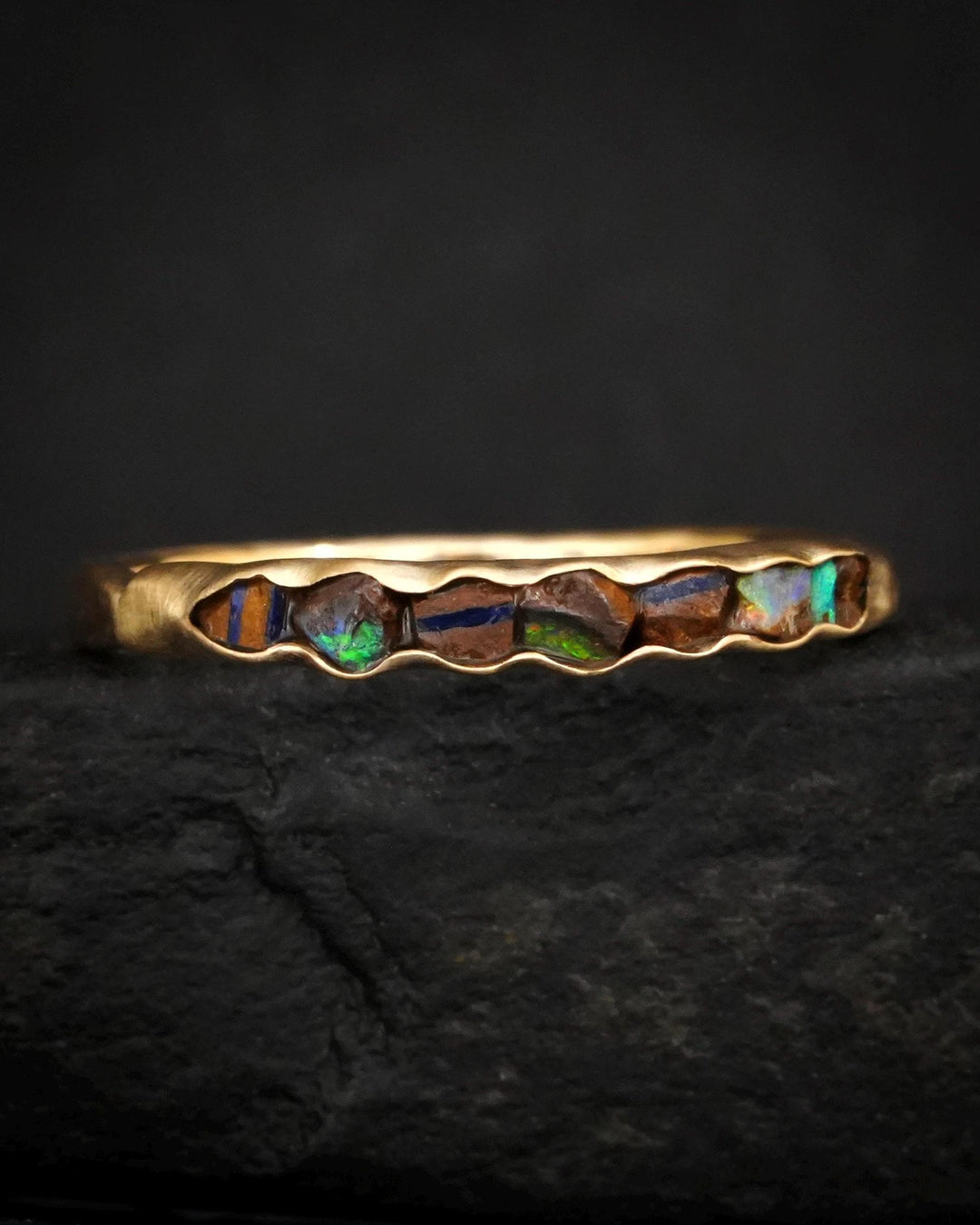 Raw Australian Boulder Opal Band