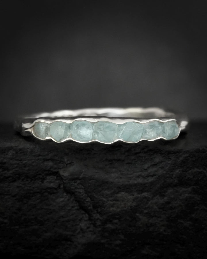 Natural Raw Aquamarine Band