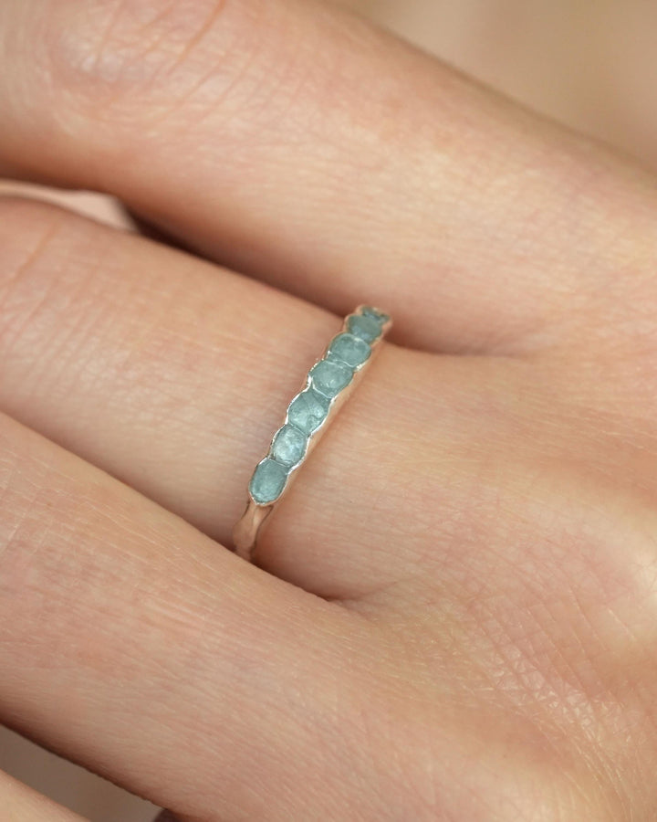Natural Raw Aquamarine Band