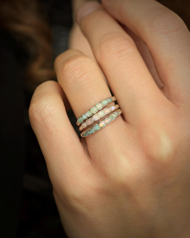 Raw Australian Opal Gold Ring