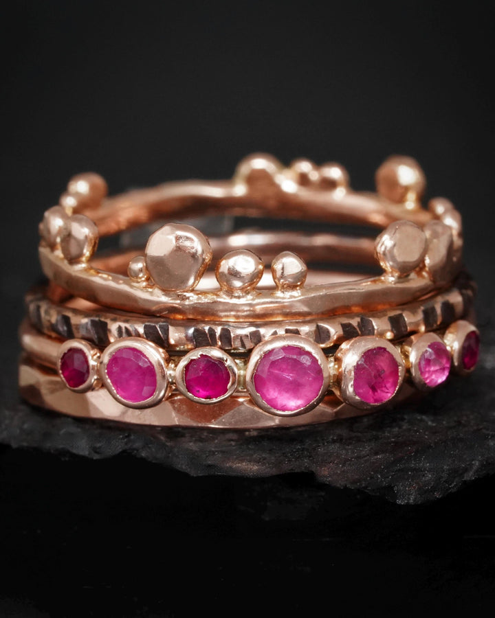 Natural Round Ruby Bubble Ring