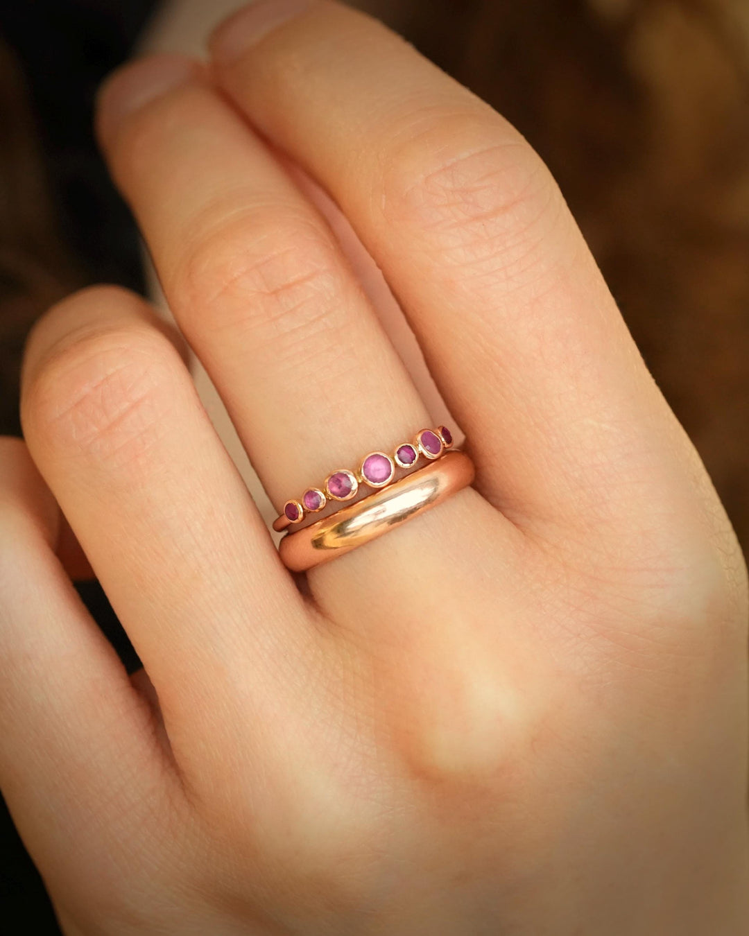 Natural Round Ruby Bubble Ring