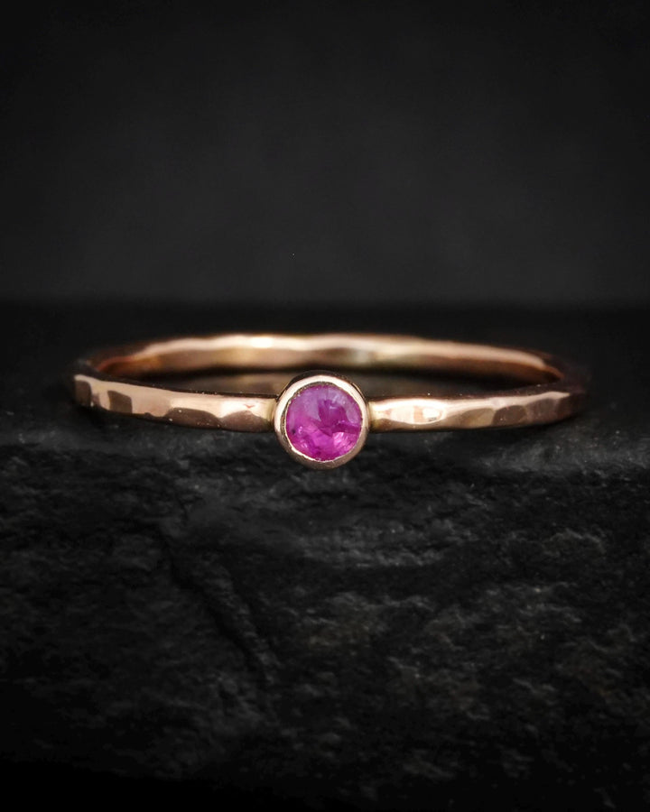 Rose Gold Pink Ruby Ring