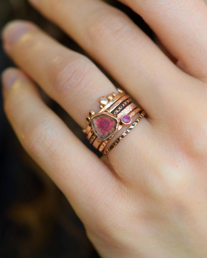 Rose Gold Pink Ruby Ring