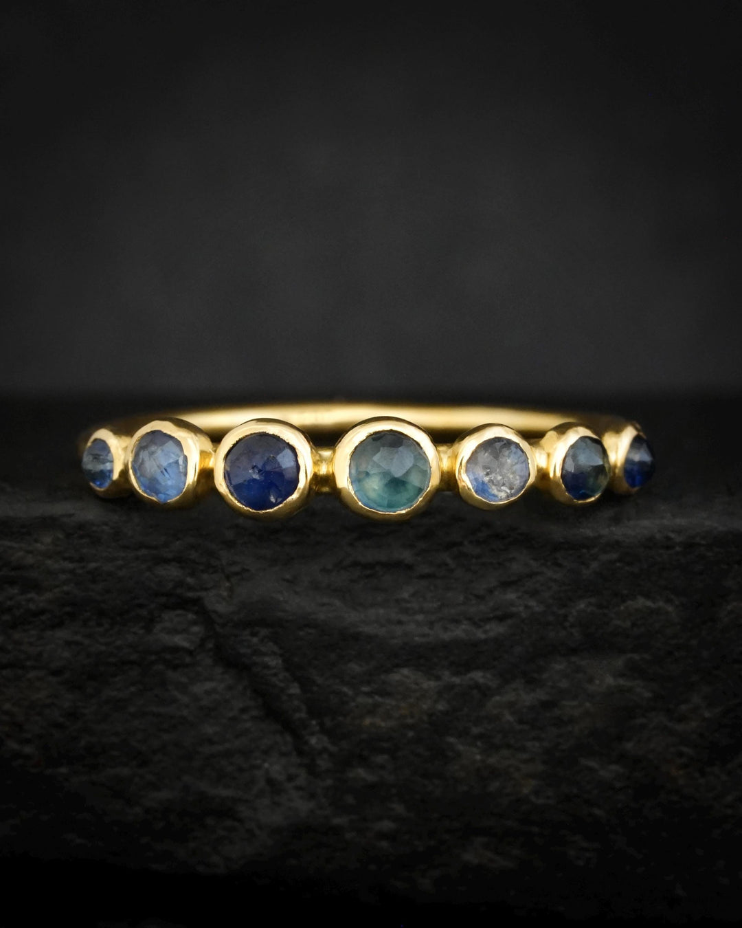 Natural Blue Sapphire Wedding Band