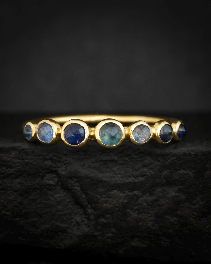 Natural Blue Sapphire Wedding Band
