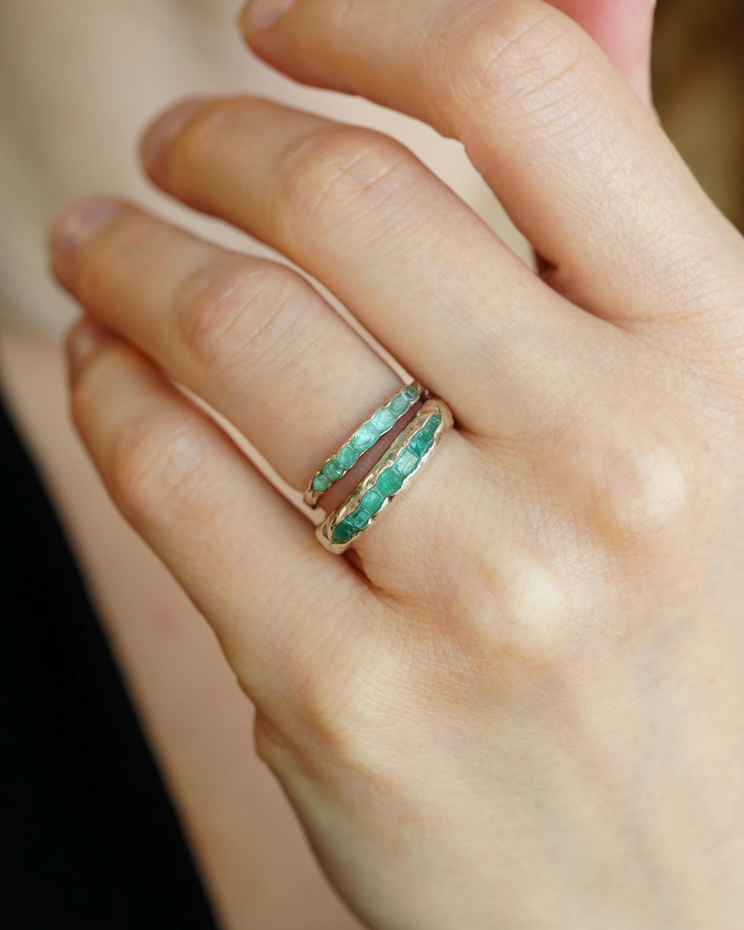 Uncut Light Green Emerald Band