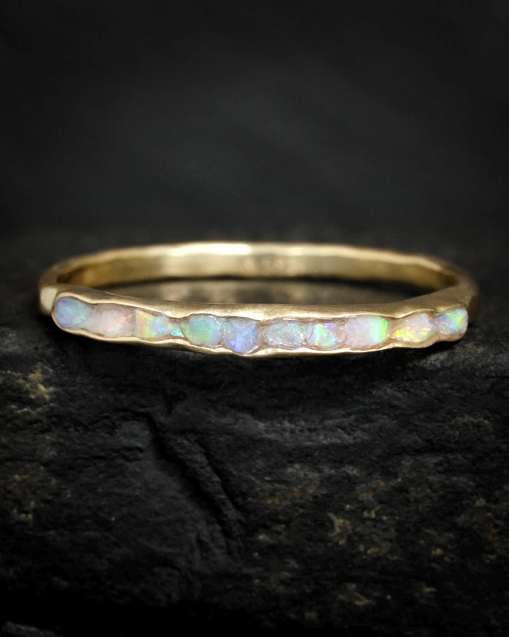 Gold Raw Australian Opal Ring