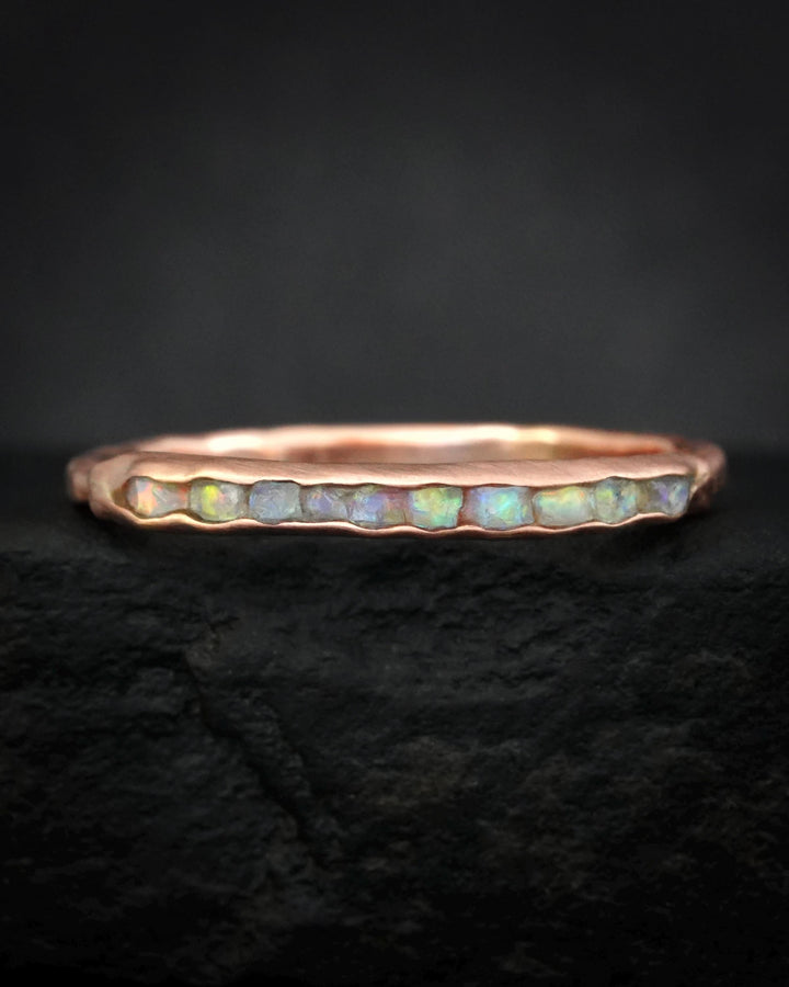 Gold Raw Australian Opal Ring