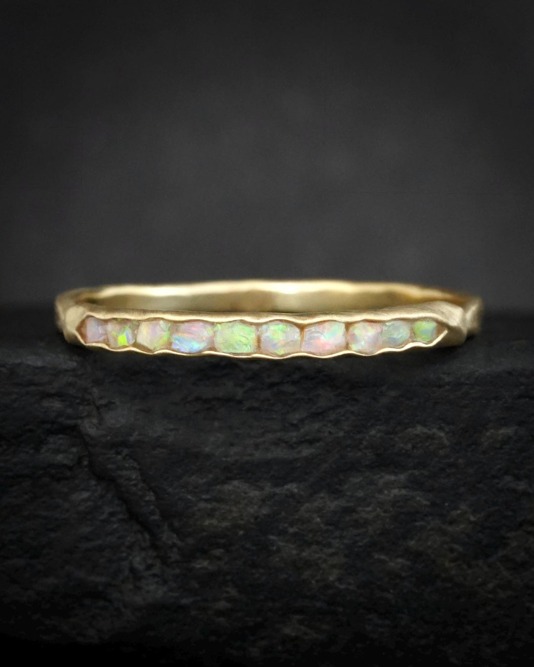 Gold Raw Australian Opal Ring