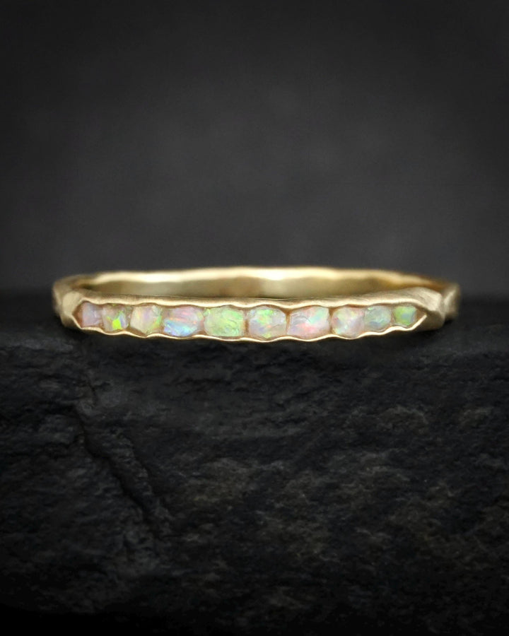 Gold Raw Australian Opal Ring