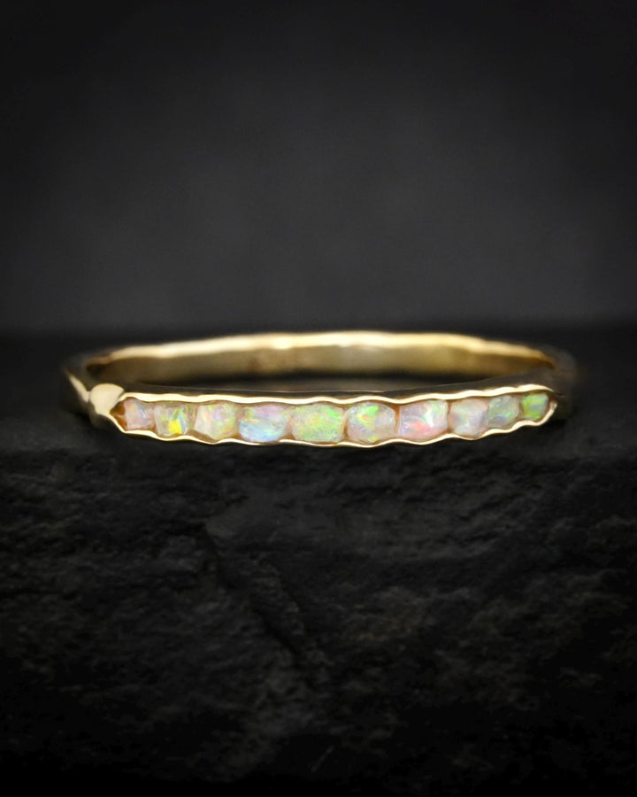 Gold Raw Australian Opal Ring