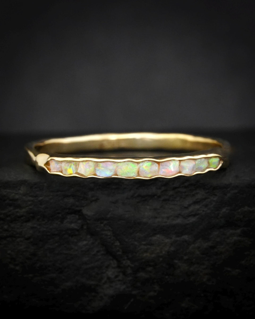 Gold Raw Australian Opal Ring