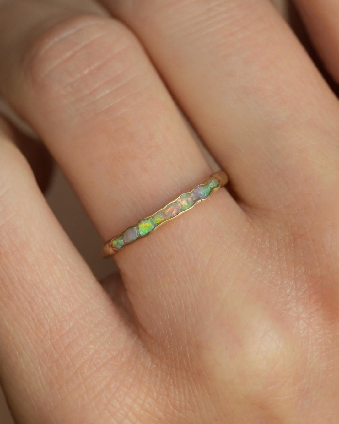 Gold Raw Australian Opal Ring