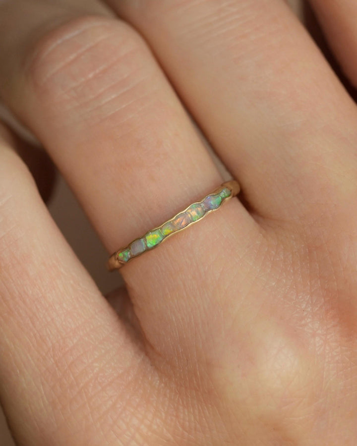 Gold Raw Australian Opal Ring