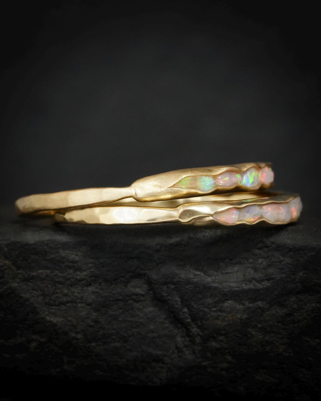 Gold Raw Australian Opal Ring