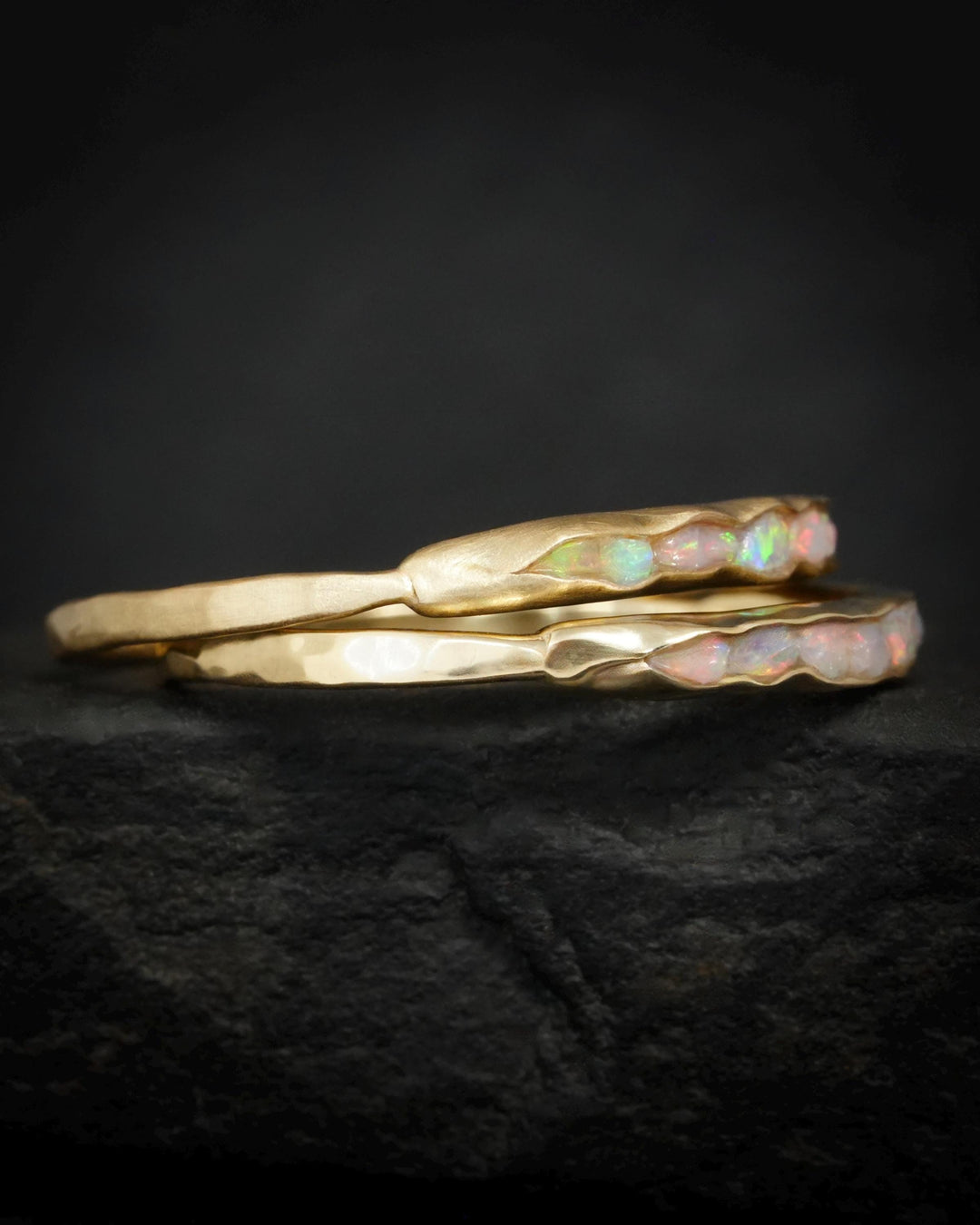 Gold Raw Australian Opal Ring
