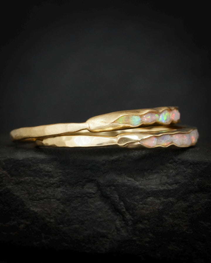 Gold Raw Australian Opal Ring