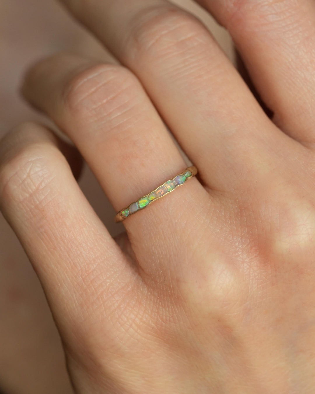 Gold Raw Australian Opal Ring