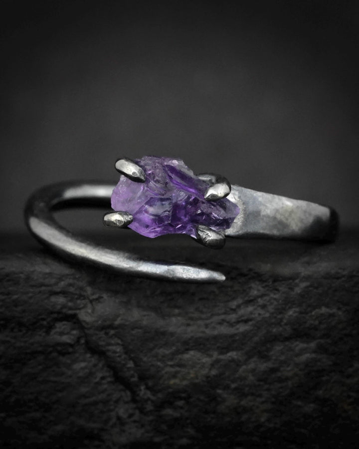 Amethyst Horseshoe Nail Ring