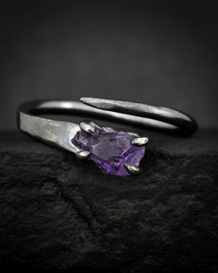 Amethyst Horseshoe Nail Ring