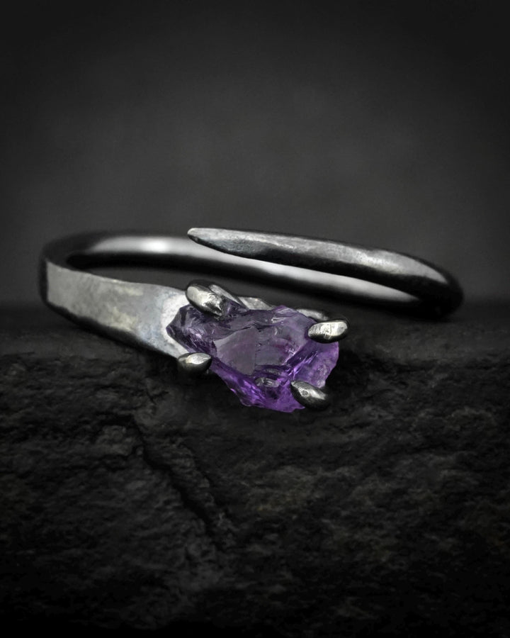 Amethyst Horseshoe Nail Ring