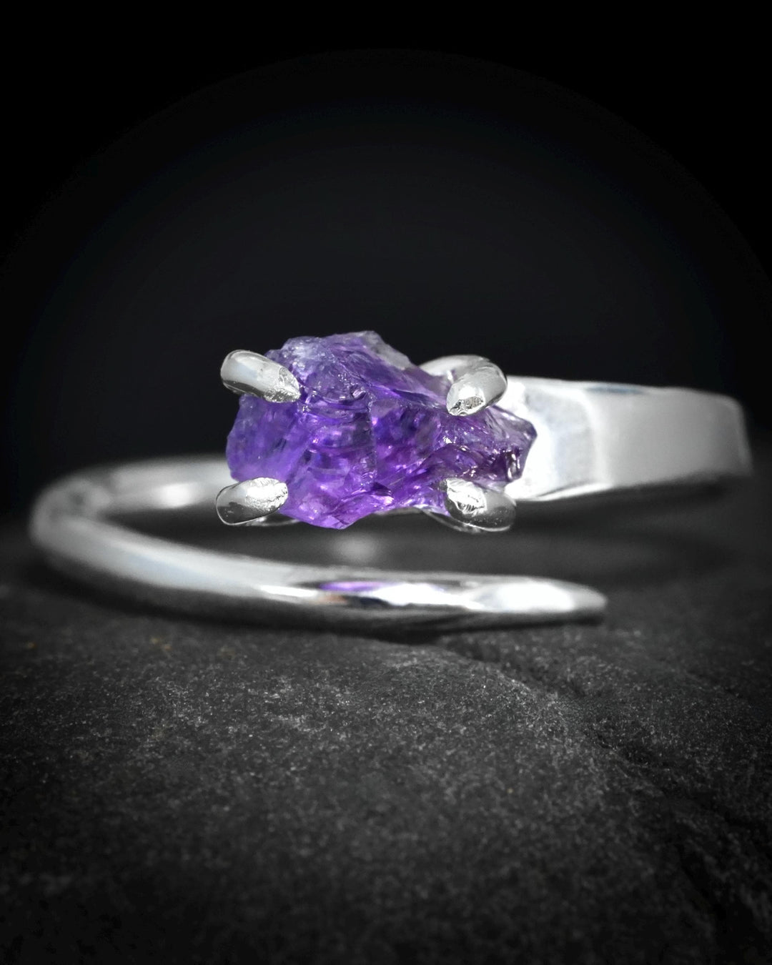 Amethyst Horseshoe Nail Ring
