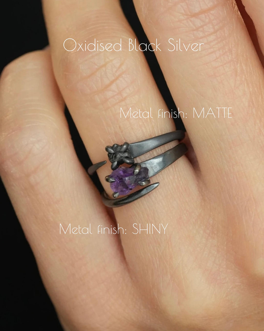 Amethyst Horseshoe Nail Ring