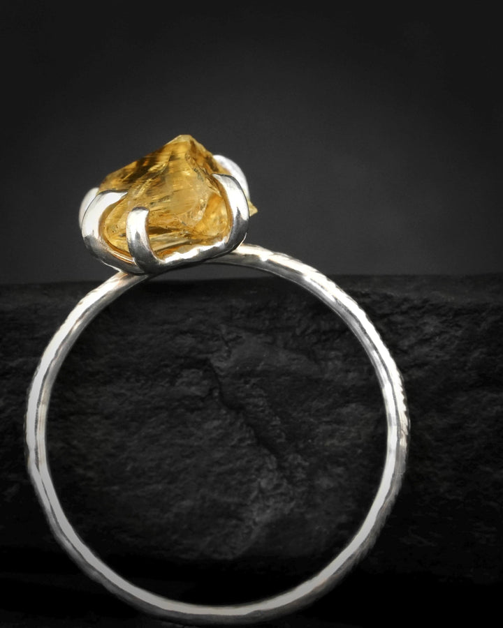 Raw Natural Citrine Statement Ring