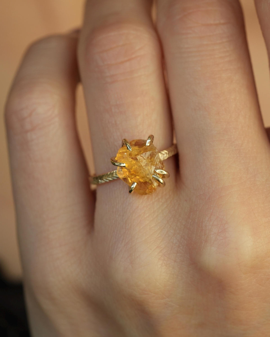Raw Natural Citrine Statement Ring