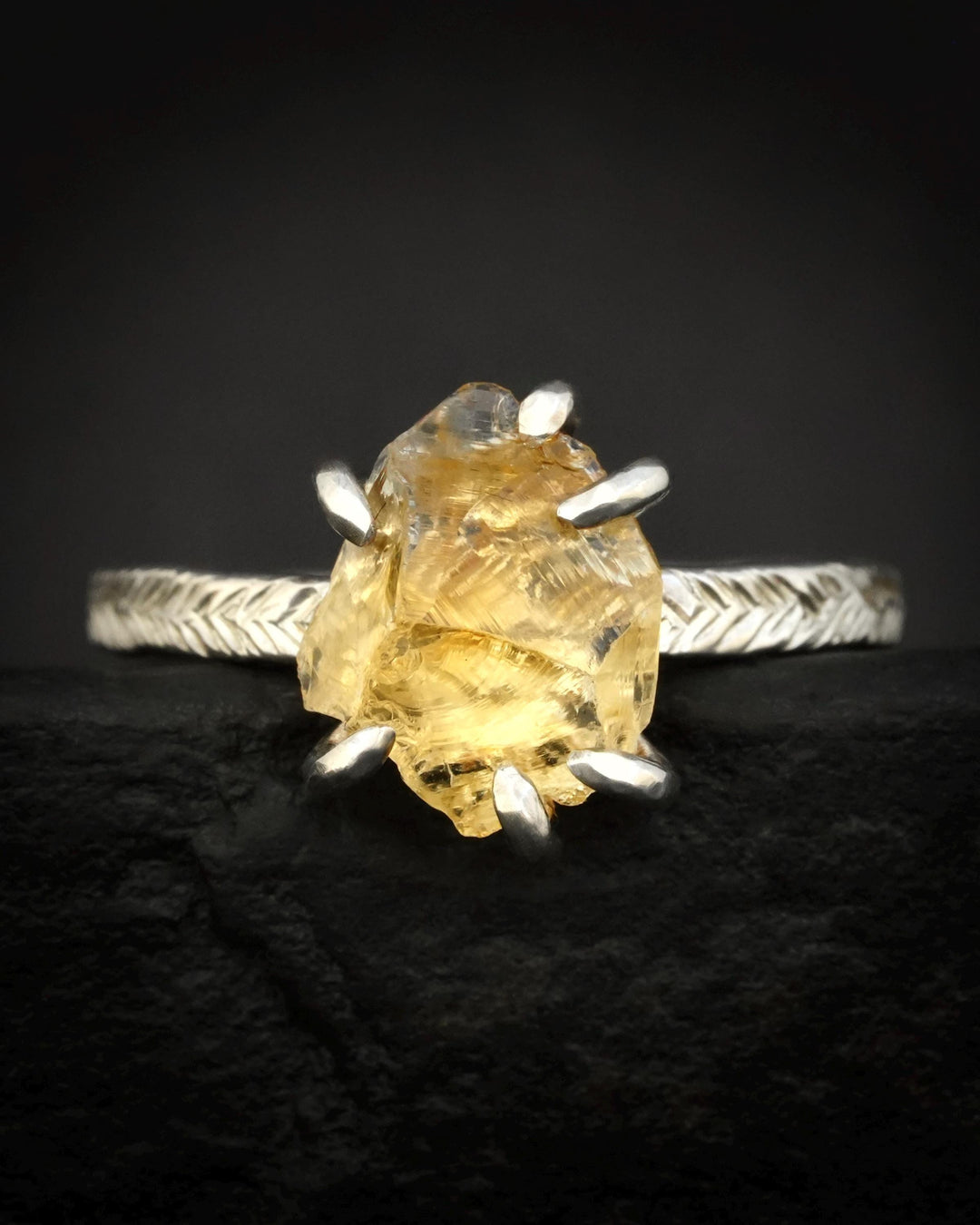 Raw Natural Citrine Statement Ring