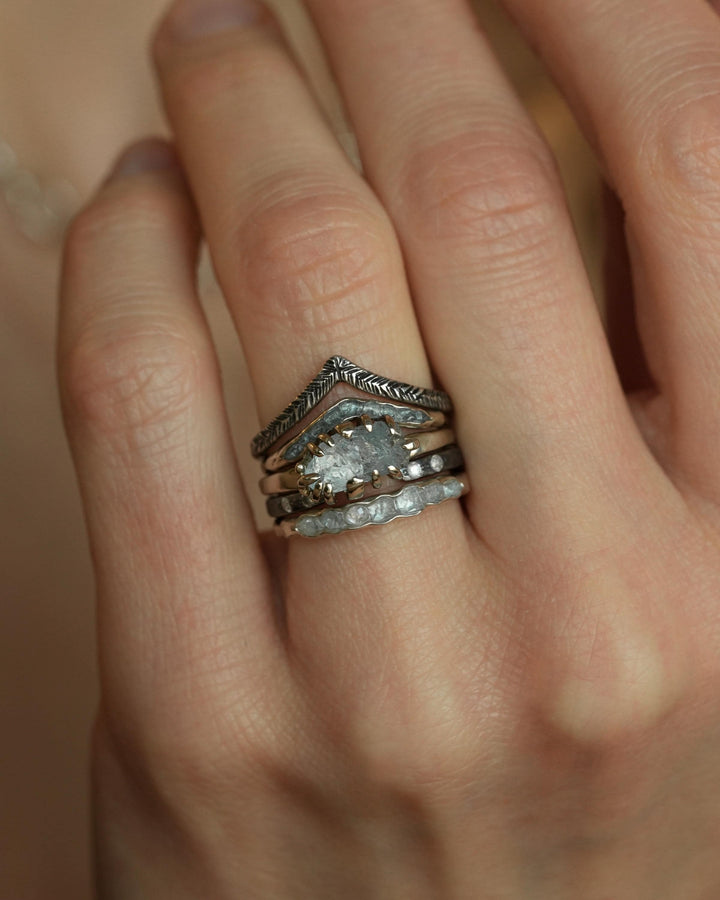 Raw Aquamarine Crystal Statement Ring