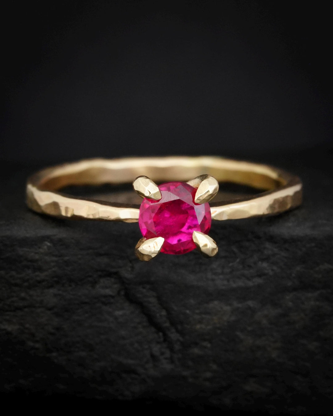 Round Ruby Engagement Ring