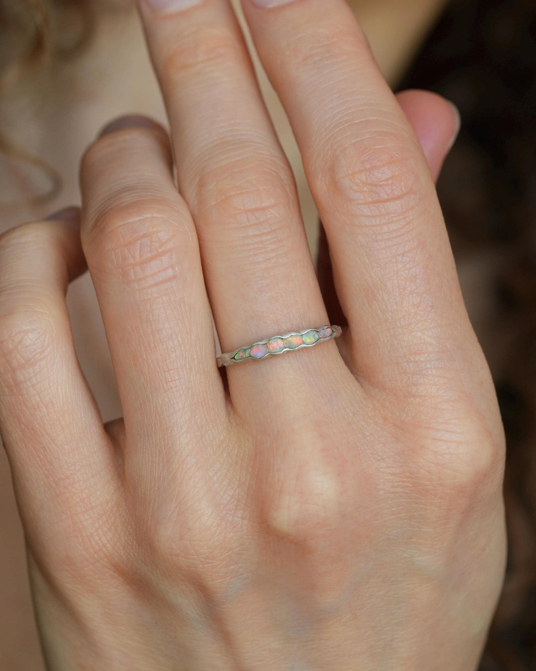 Raw Australian Opal Gold Ring