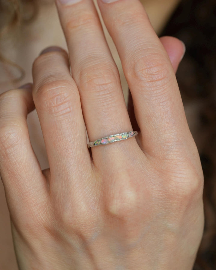 Raw Australian Opal Gold Ring