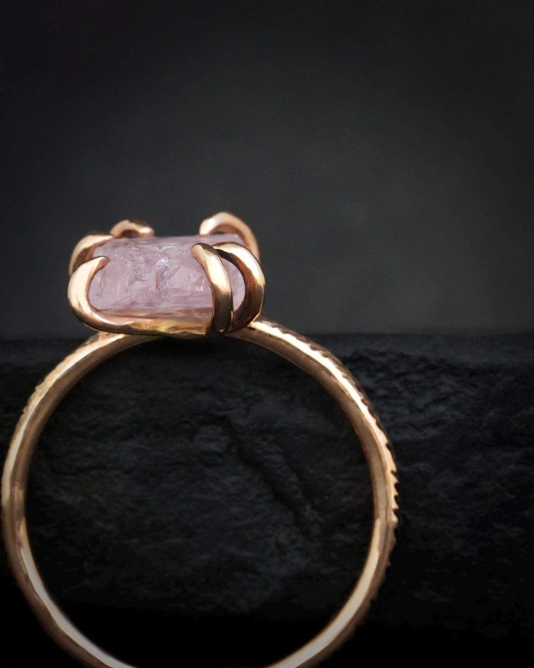 Raw Morganite Statement Ring