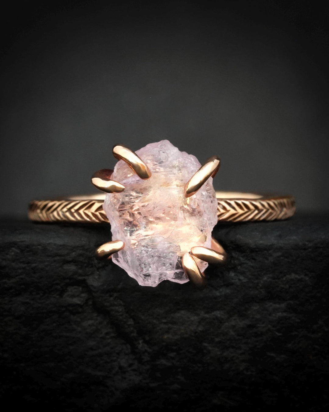 Raw Morganite Statement Ring
