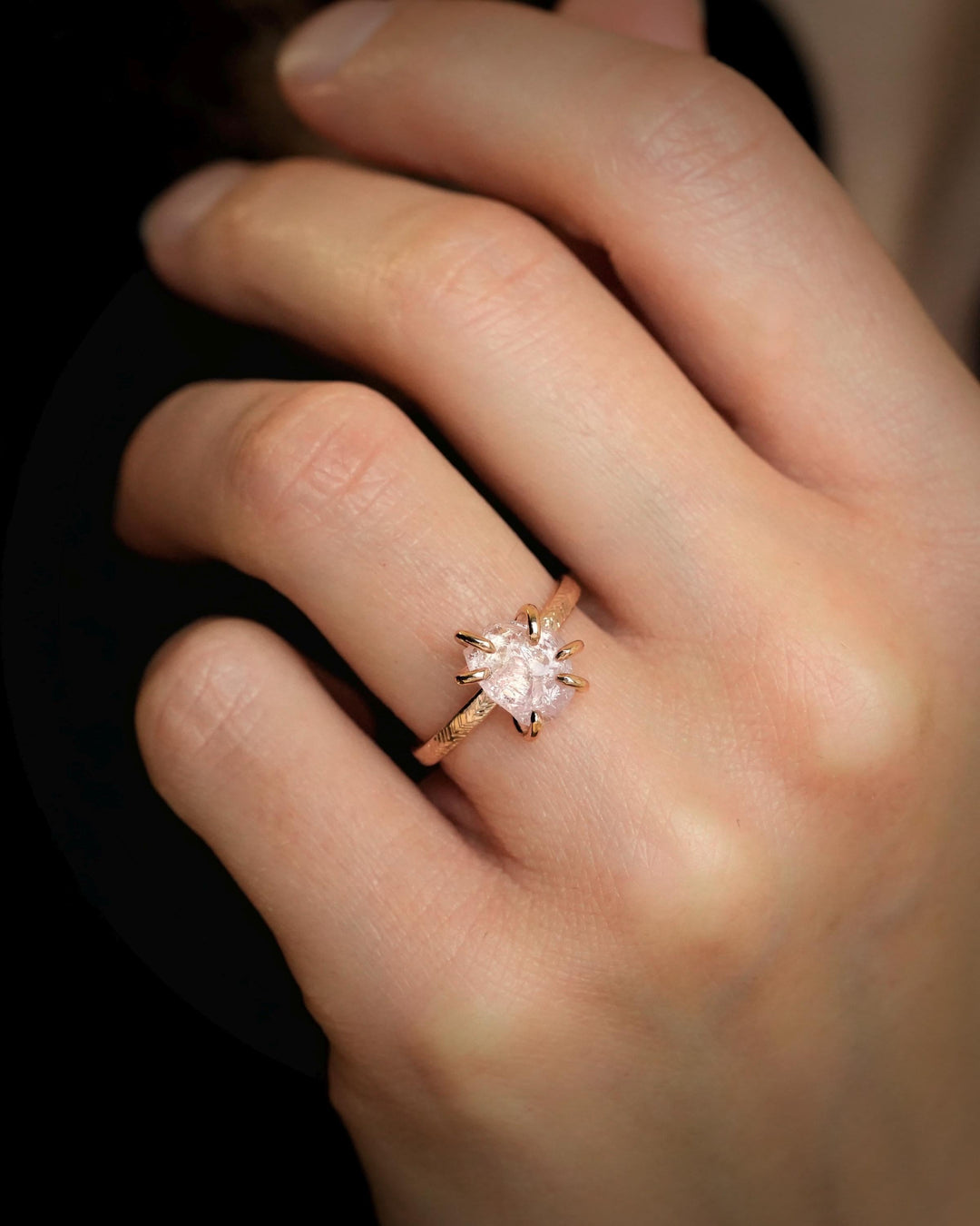 Raw Morganite Statement Ring