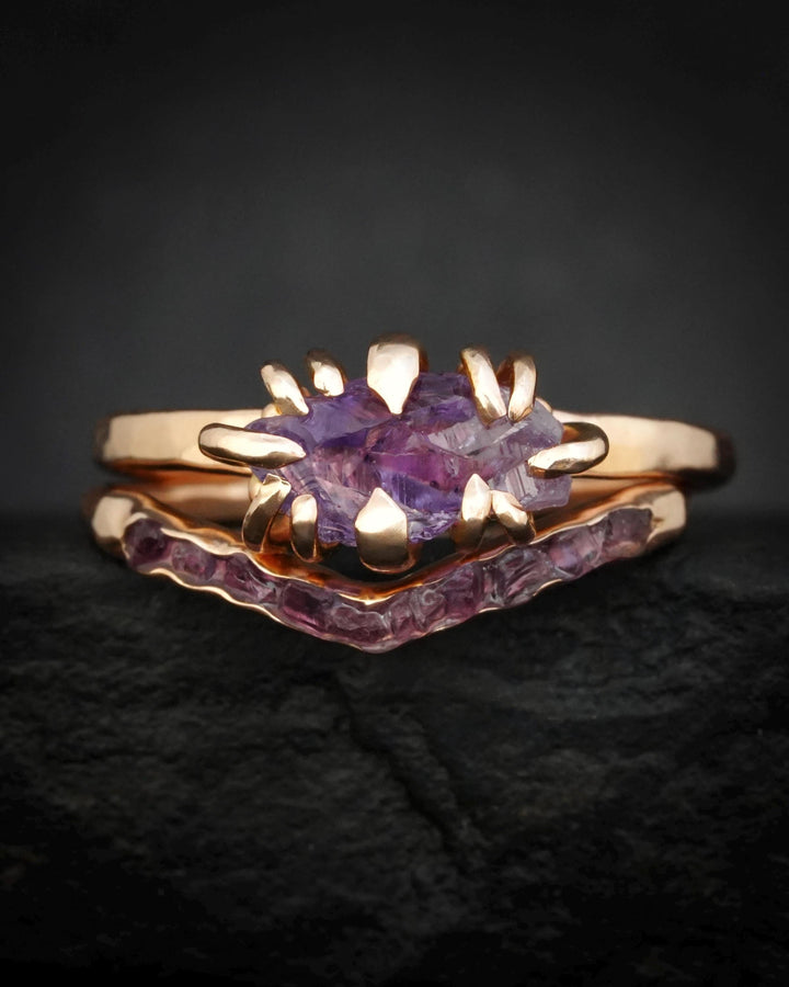 Raw Amethyst Wave Ring