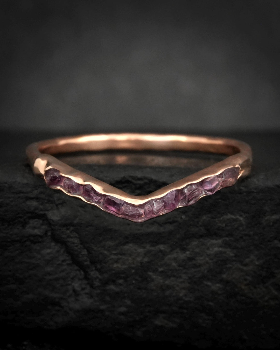Raw Amethyst Wave Ring