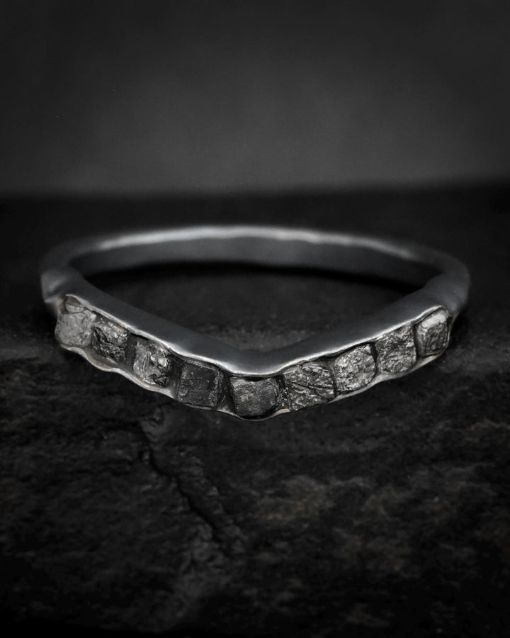 Black Diamond Wave Ring