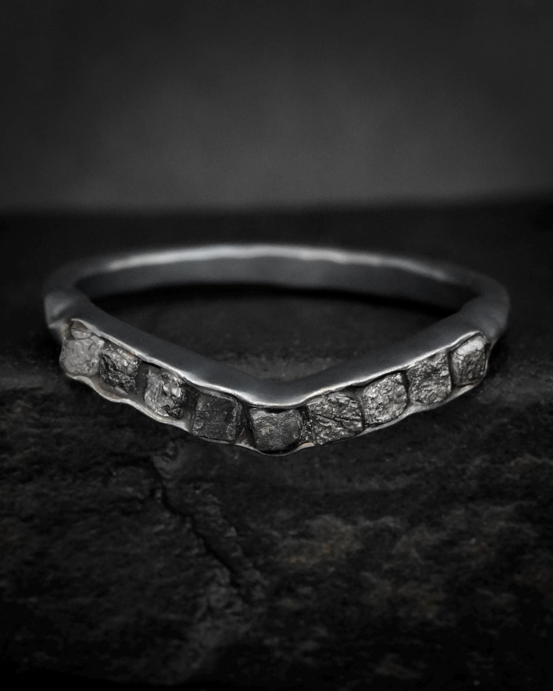 Black Diamond Wave Ring
