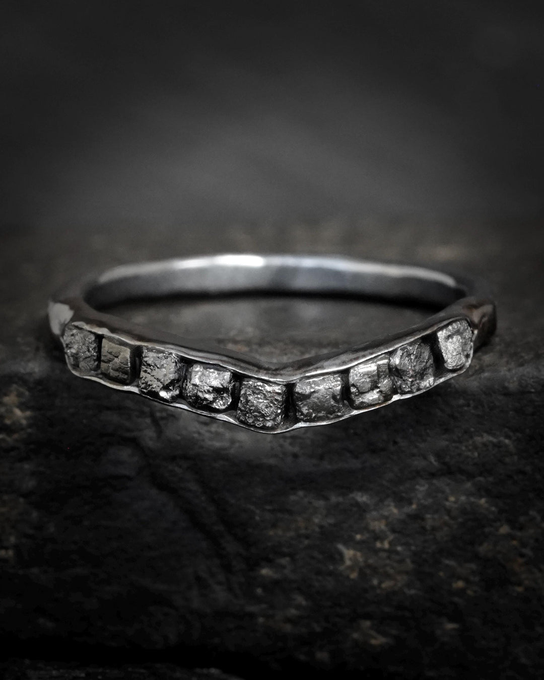 Black Diamond Wave Ring